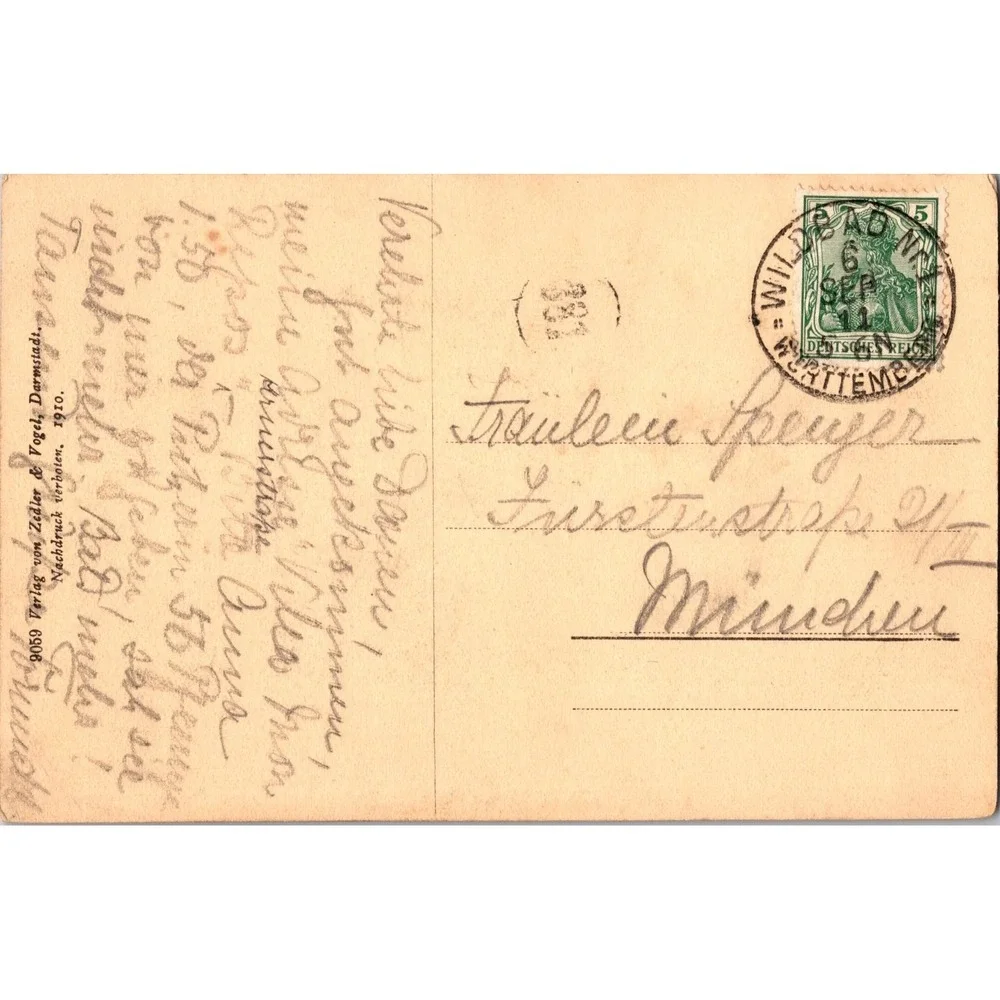 Vintage Wildbad von Süden 1910‎ German Scenic Postcard